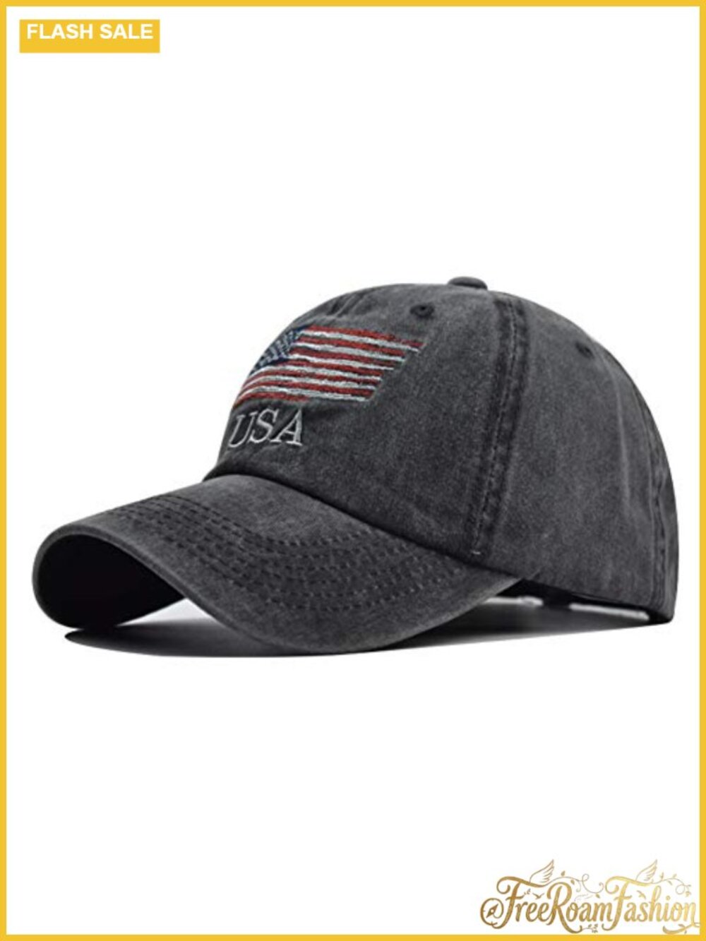 Washed American Flag Baseball Cap Adjustable Sun Dad Hat UNISEX